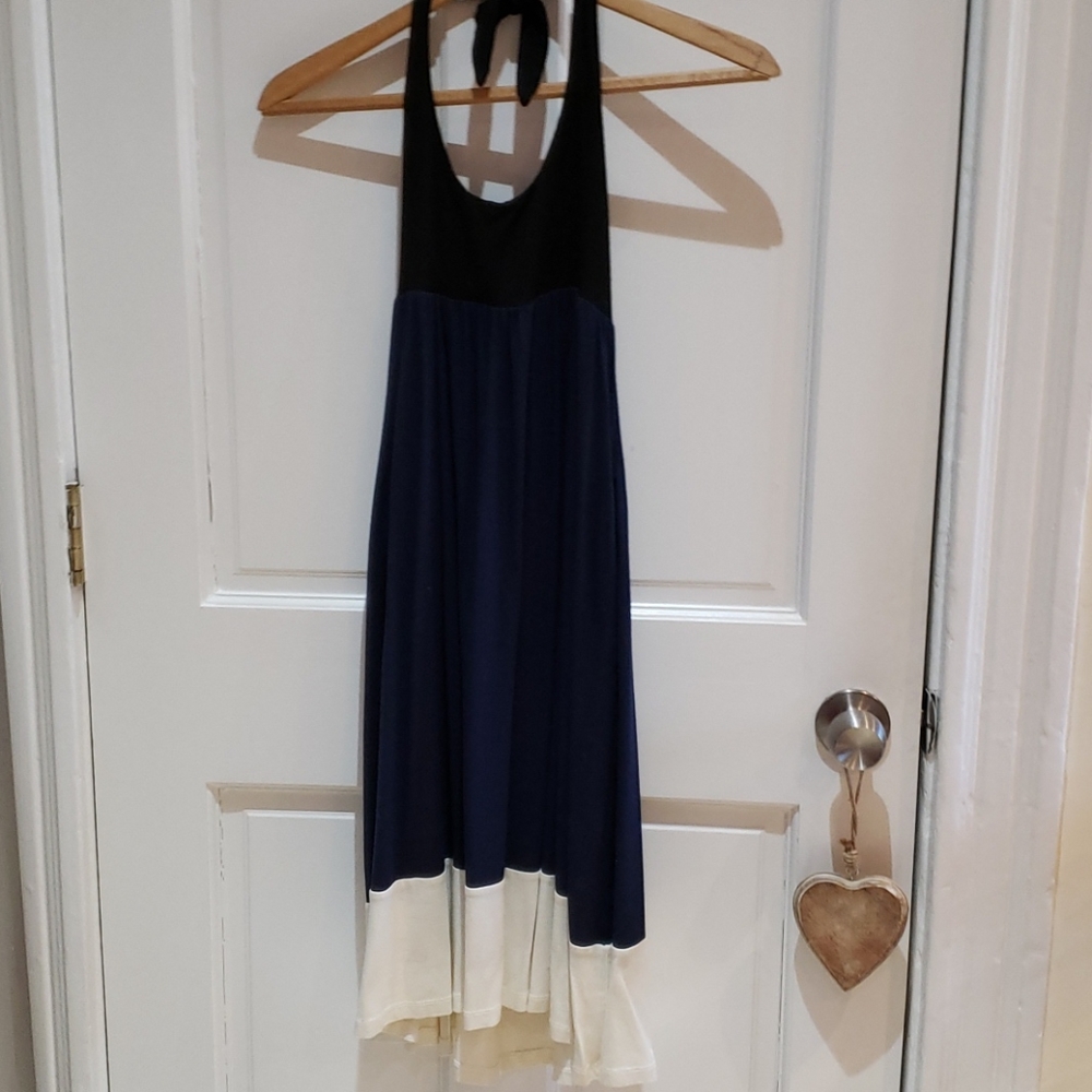 Amanda Uprichard, halter dress, black, navy, cream